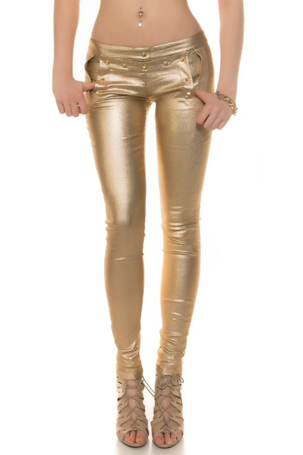 Παντελόνι Σέξι Χρυσαφί Καρφιά Χρυσό ISD5058327