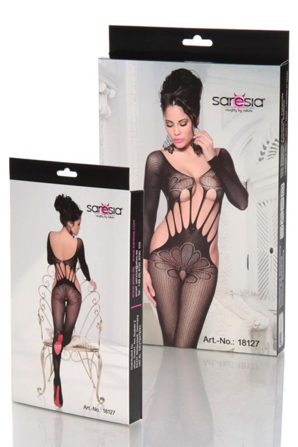 fishnet black tights with cutouts front and back