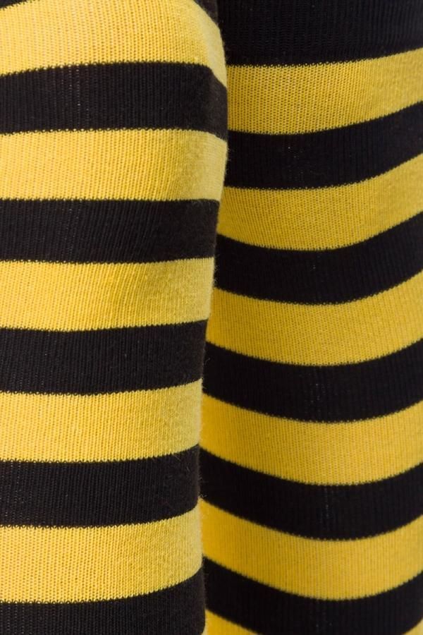 Κάλτσες Ψηλέ Γόνατο Ριγέ Κίτρινες Μαύρες