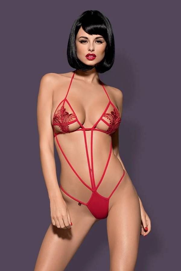 BODY LINGERIE SEXY STRAPS LACE RED DRED198325