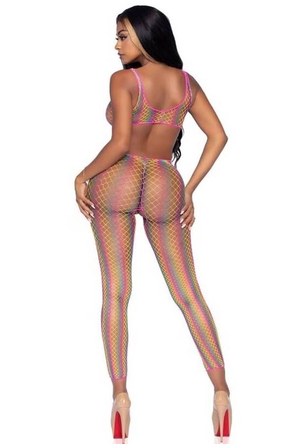 Bodystocking Net Exclusive Rainbow Multicolored DRED228422