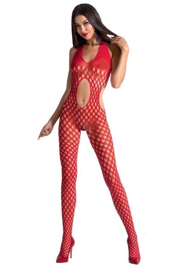 BODYSTOCKING NET PERFORATED RED DRED222322