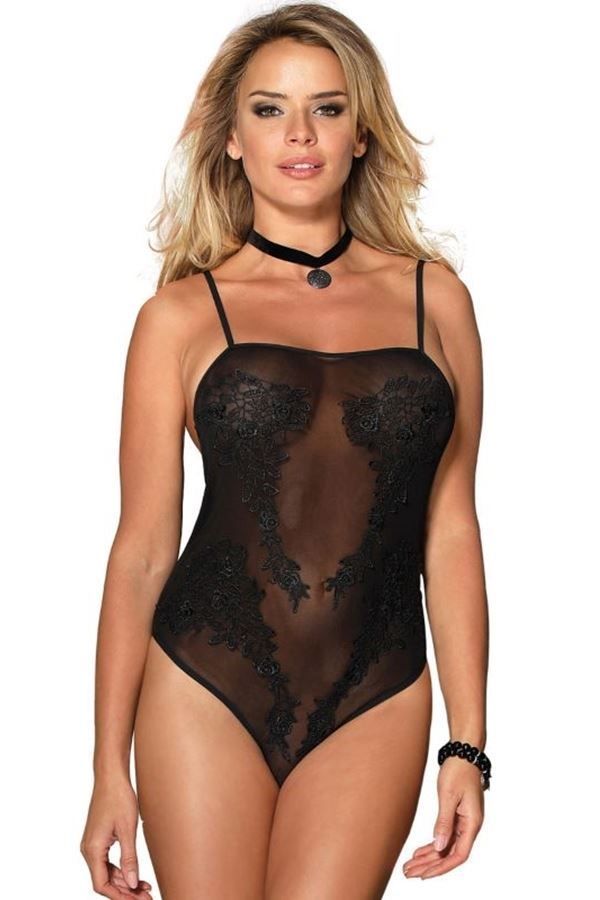 BODY LINGERIE SEXY TRANSPARENCY BLACK DRED220731