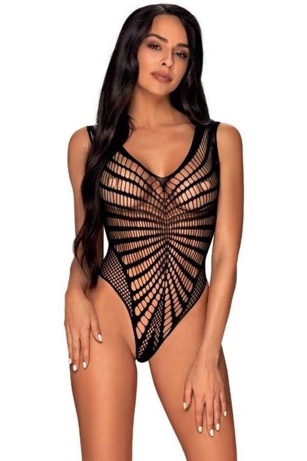 Body String Sexy Perforated Black DRED229610