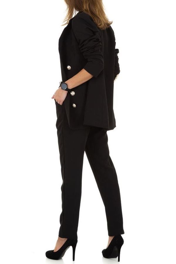Κοστούμι Σταυρωτό Σακάκι Παντελόνι Μαύρο FSWJ85314