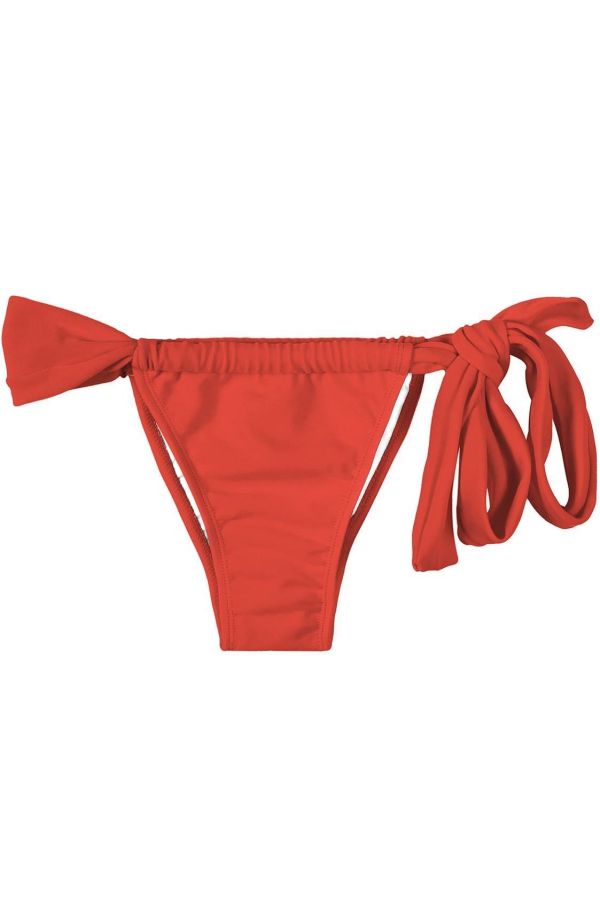 Brazilian Swimsuit Bottom Brief Tied Side Red