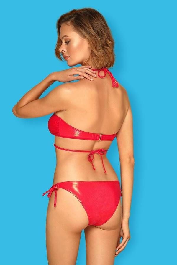 Swimsuit Bikini Straps Shiny Red SPAOB20683