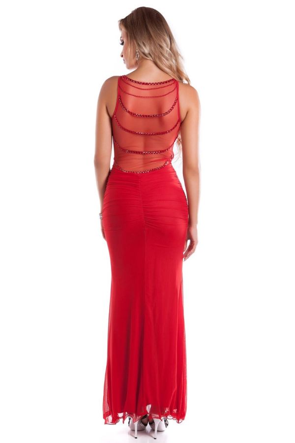 Φόρεμα Μακρύ Μάξι Γοργονέ Κόκκινο ISDK94714