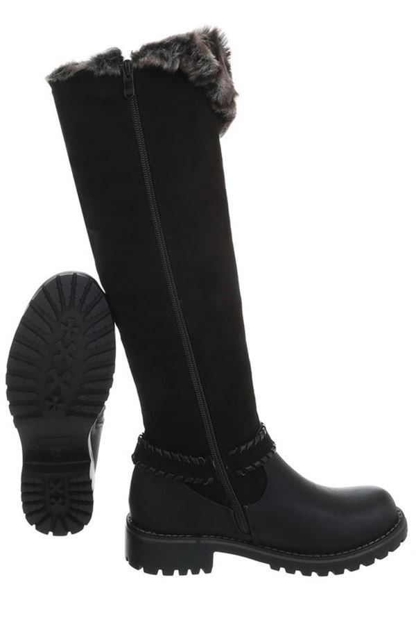 Μπότες Ιππασίας Γούνα Μαύρες FSW69511