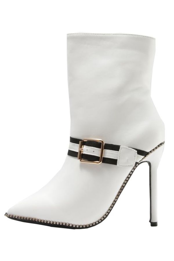 ANKLE BOOT POINTED WHITE PARS6218