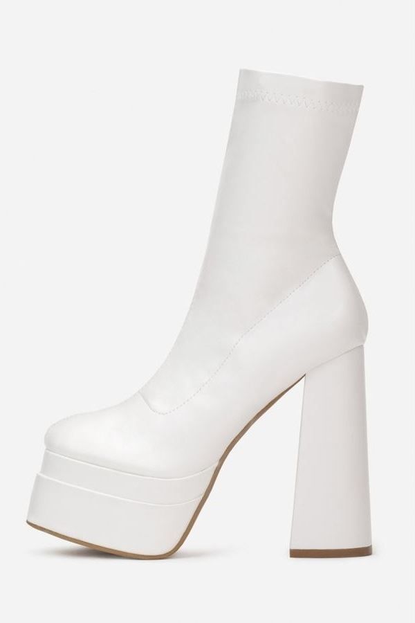 Ankle Boots High Wide Heel White VS03803871