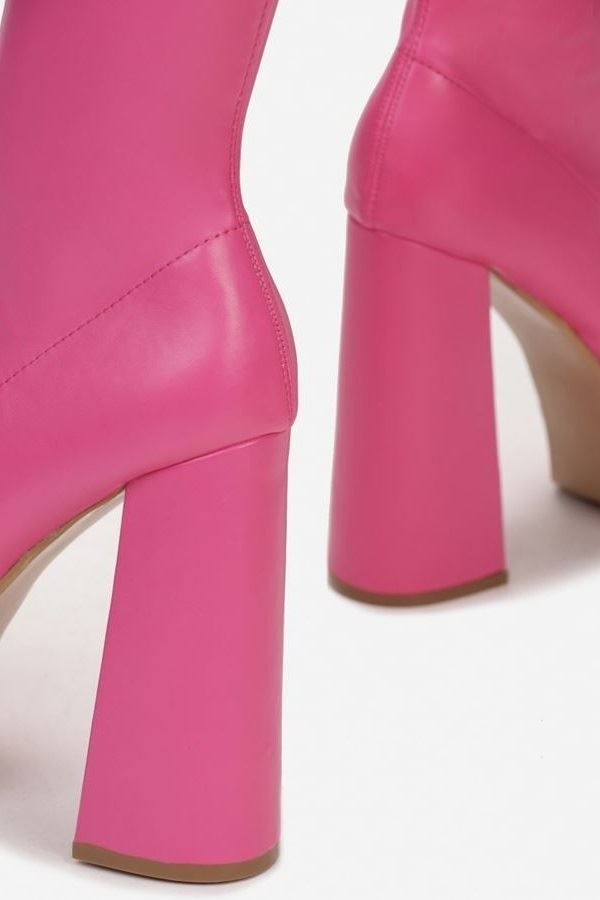 Ankle Boots High Wide Heel Pink VS03803845