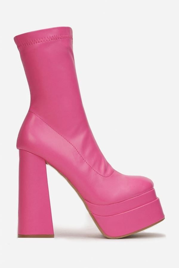 Ankle Boots High Wide Heel Pink VS03803845