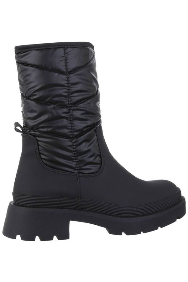 ankle boots fur inner snow black.