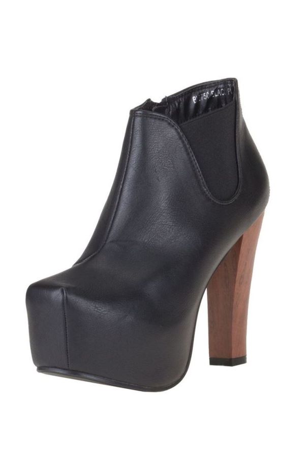 ANKLE BOOTS THICK HEEL BLACK SW07501