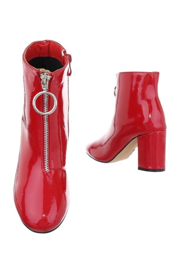 ankle boots classic thick heel red.