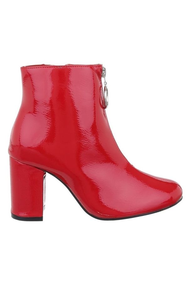 ankle boots classic thick heel red.