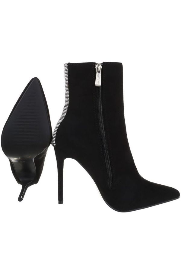 ankle boots pointed strass black.