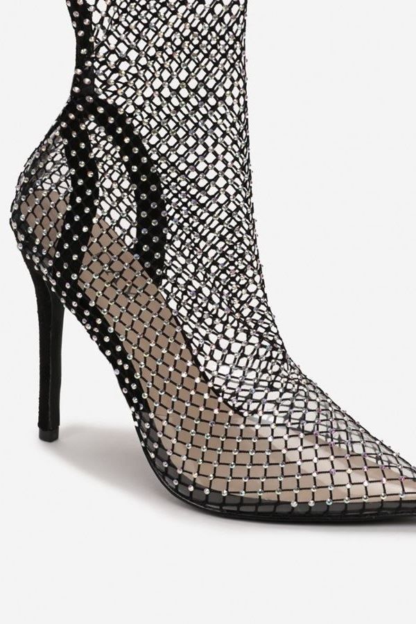 Ankle Boots Net Impressing Strass Black