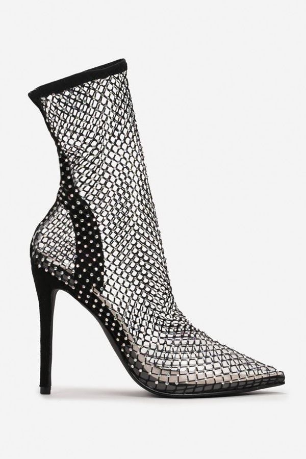 Ankle Boots Net Impressing Strass Black