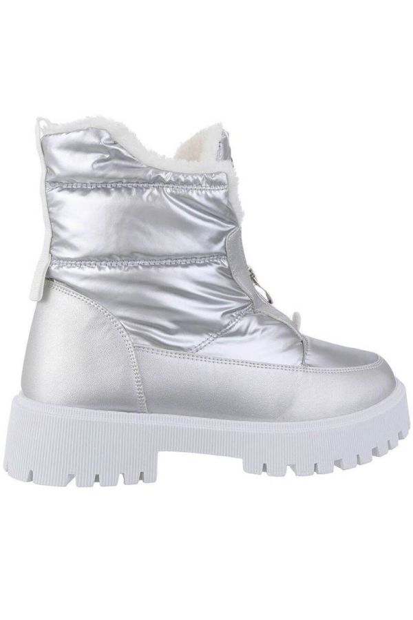 ankle boots snow fur inner silver.