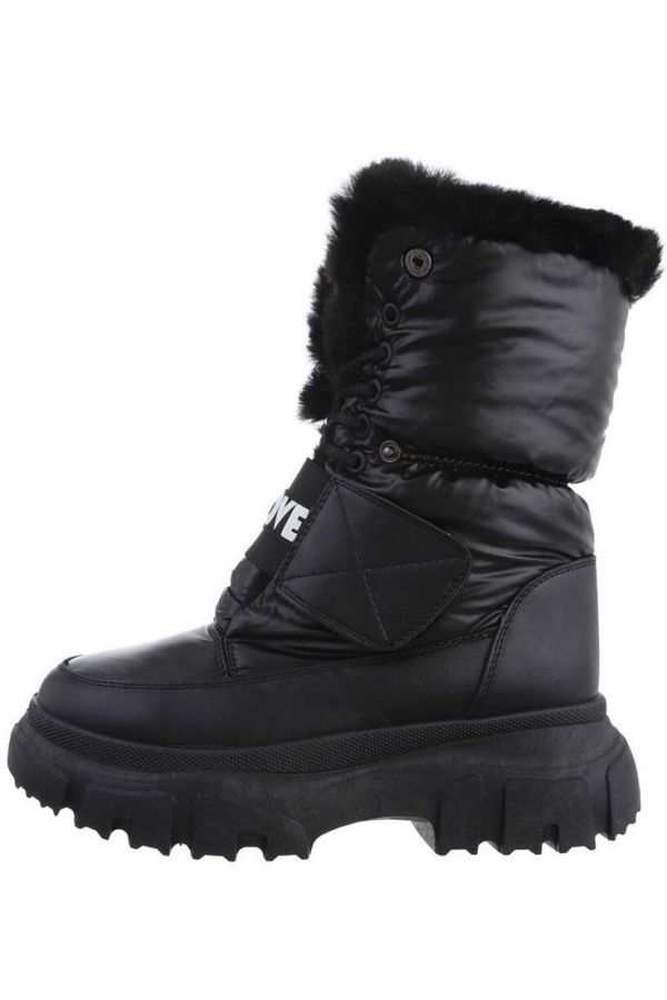 Ankle Boots Snow Fur Padding Black FSW302238