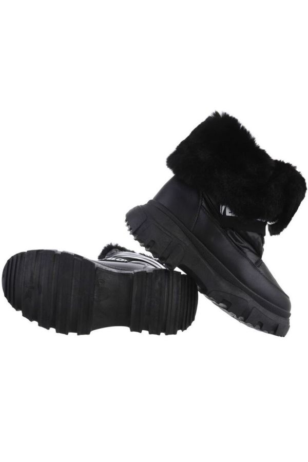 Ankle Boots Snow Fur Padding Black FSW302238