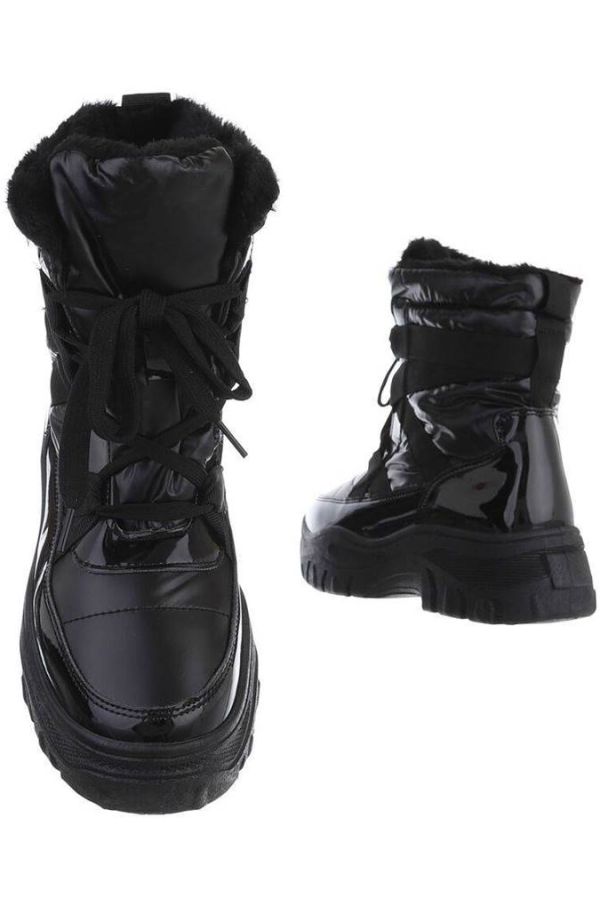 ankle boots snow fur inner black.