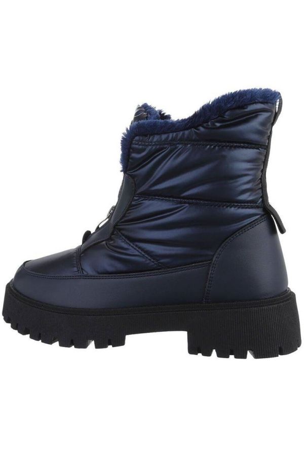 ankle boots snow fur inner blue.