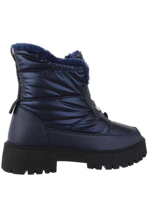 ankle boots snow fur inner blue.