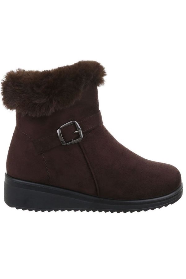 biz size semi boots snow fur inside brown.