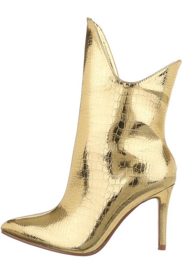 ankle boots formal exclusive croco gold.