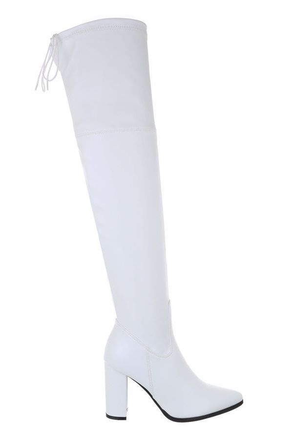 boots overknee stretch white.