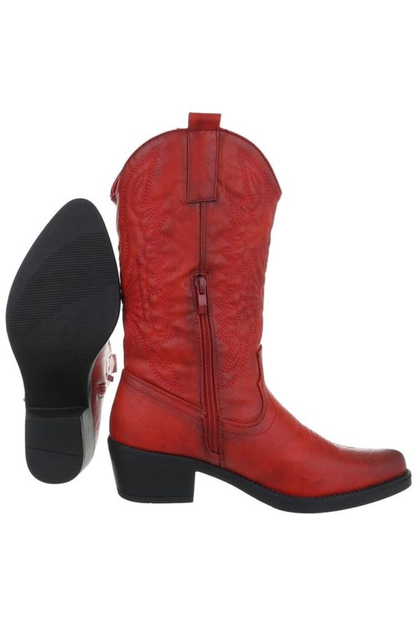 BOOTS POINTED COWBOY DESIGN RED FSW30132