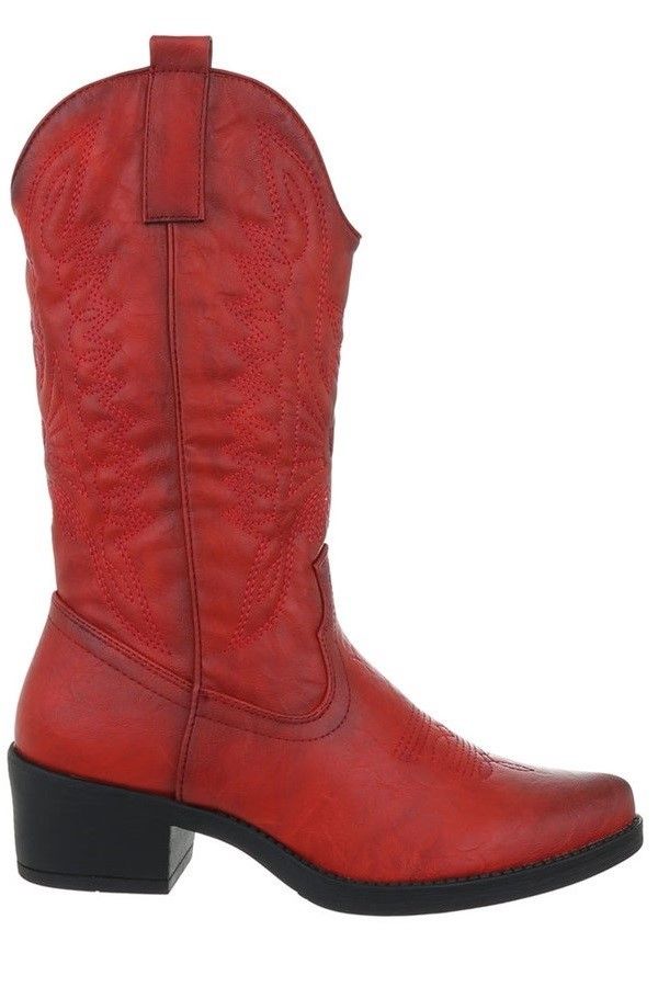 BOOTS POINTED COWBOY DESIGN RED FSW30132