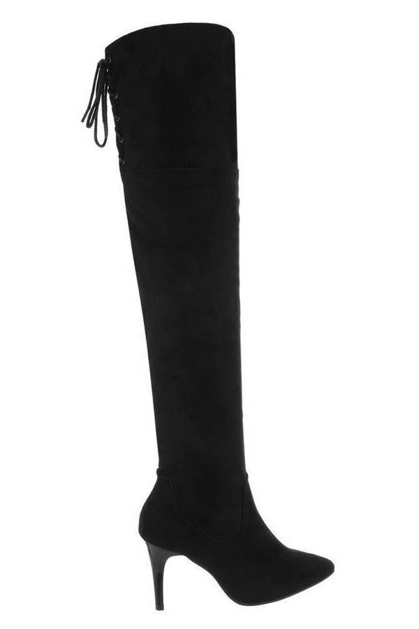 Boots Overknee Pointed Suede Black FSWC4311