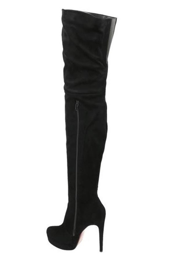 Μπότες Σέξι Γόνατο Ψηλό Τακούνι Μαύρες PARSL8100