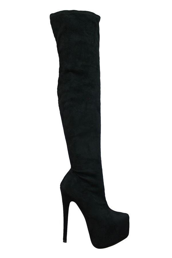 boots sexy over knee high heels black.