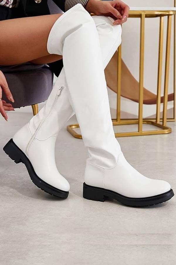 Boots Over Knee Riding White PARSD38221