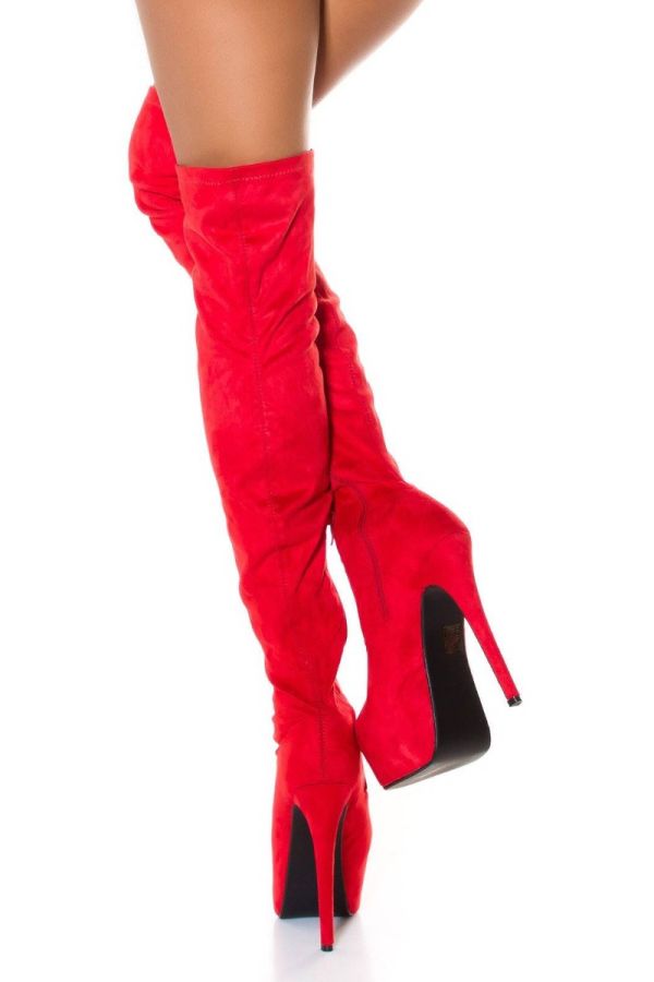 boots over knee sexy high heels red.