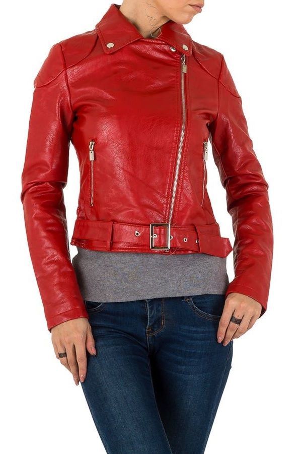 Red M Kiwi biker jacket WOMEN FASHION Jackets Leatherette discount 64% 
