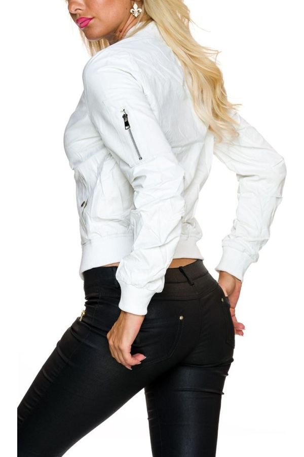 Jacket Short Leatherette White
