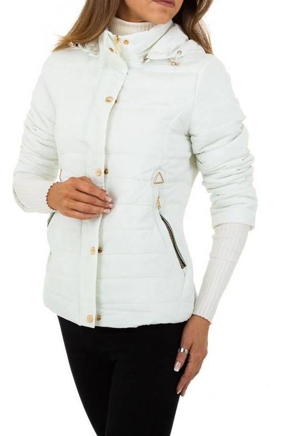 jacket padding zipper hood white.