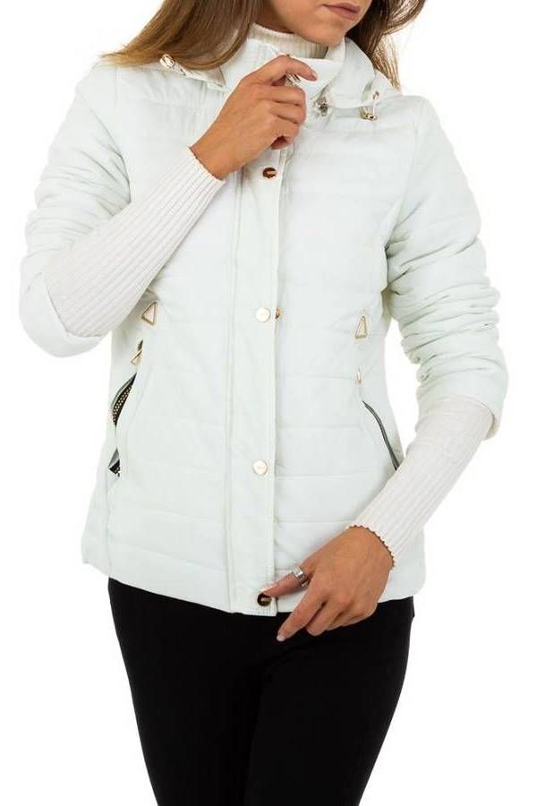 jacket padding zipper hood white.