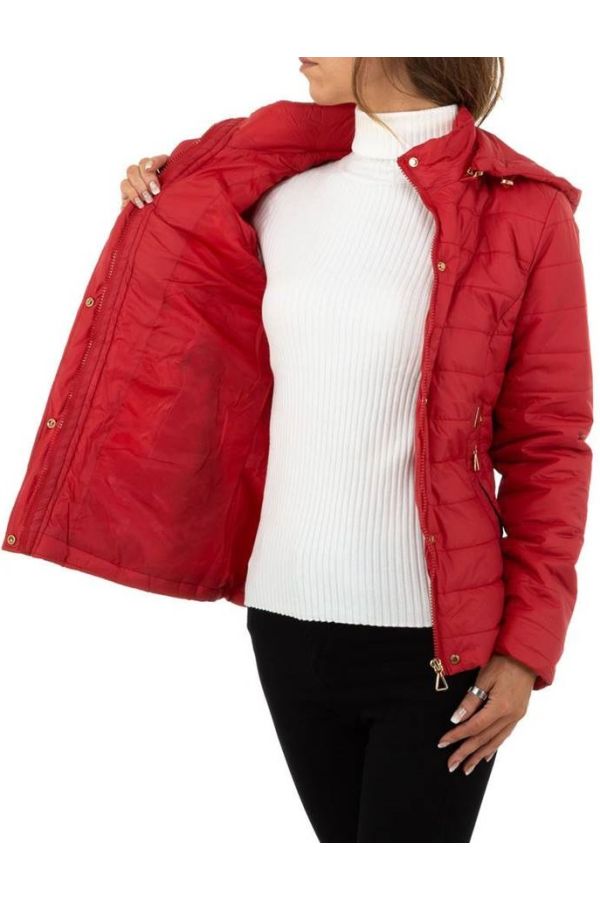jacket padding zipper hood red.