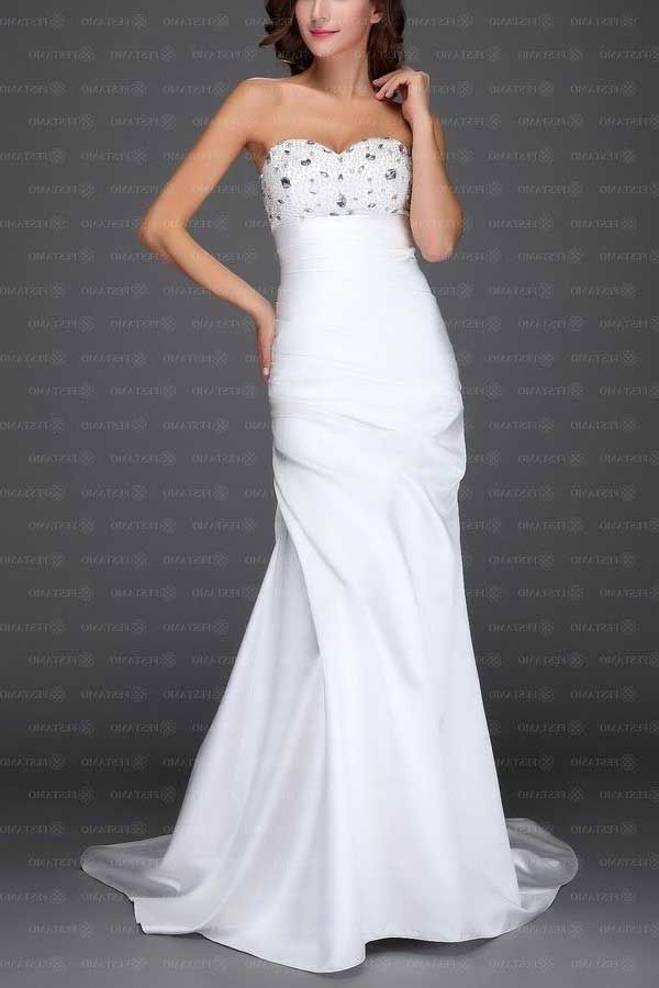 Dress Bridal Long Maxi Tail Strapless White