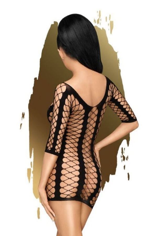 Φόρεμα Νυχτικό Διχτυωτό Σέξι Μαύρο DRED231439