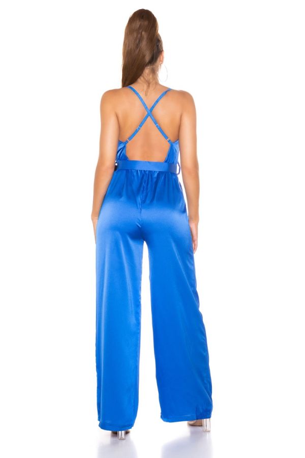 jumpsuit evening sexy back blue.