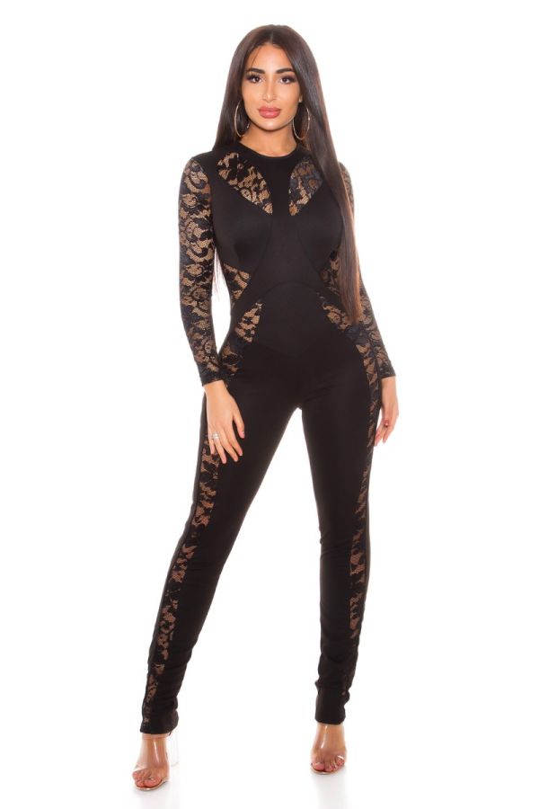 jumpsuit sexy fashionista lace black.