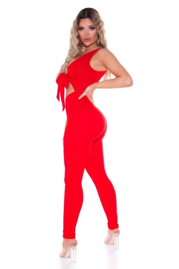 ολόσωμη φόρμα σέξι ντεκολτέ κόκκινη.